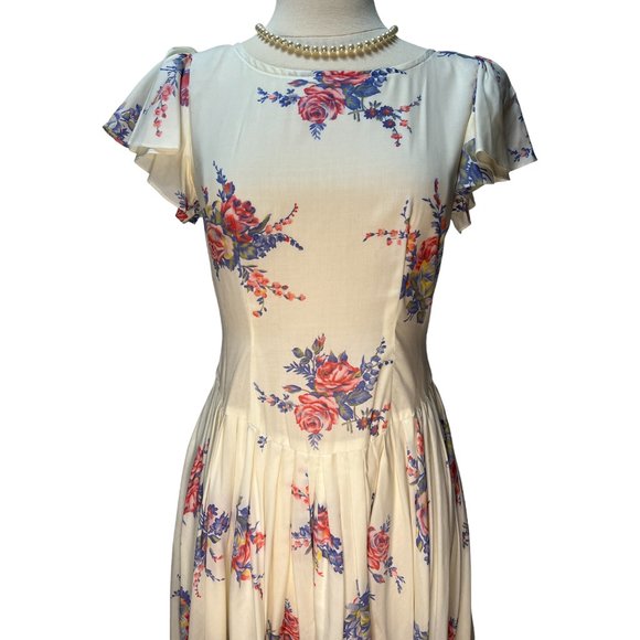 Charter Club Dresses Vintage Cream Floral Dress Poshmark